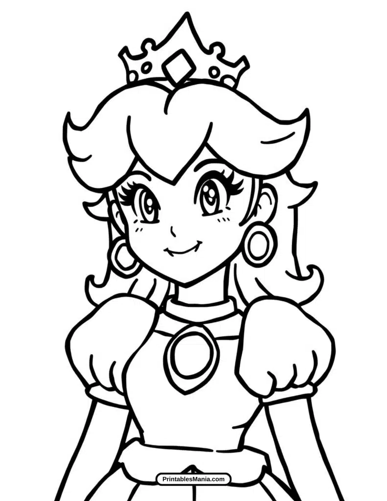 princess peach coloring page printable