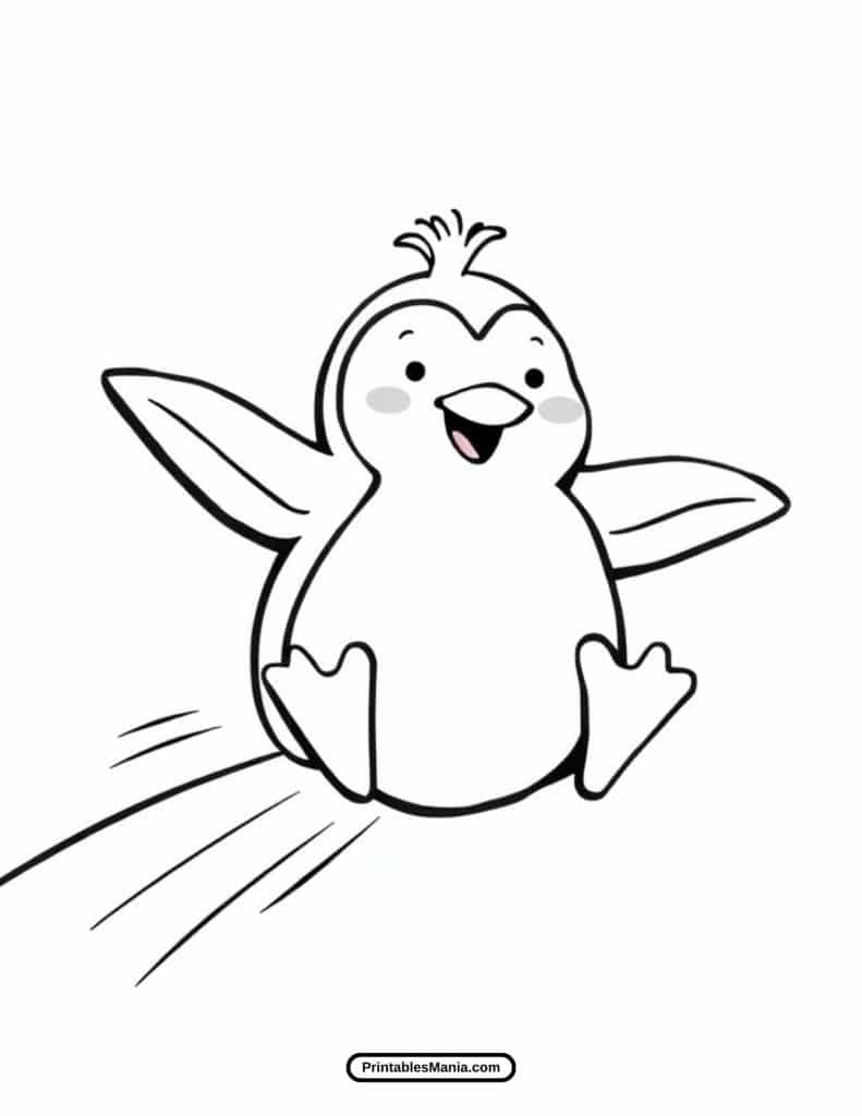 cute penguin coloring page for kids