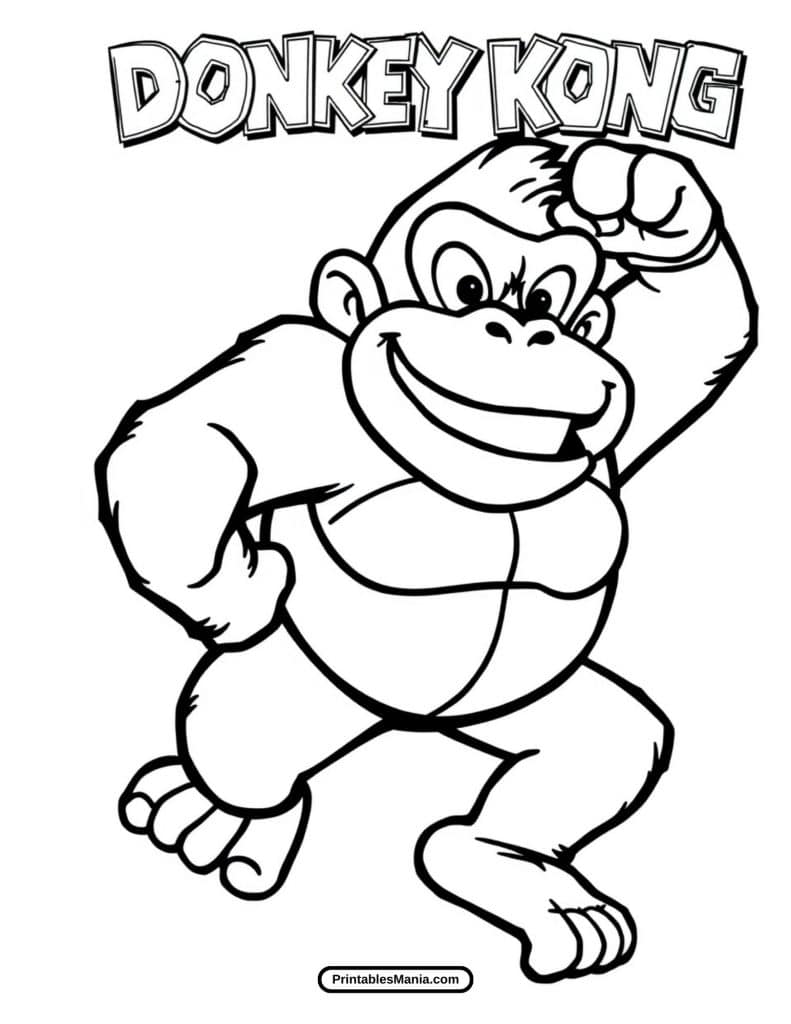 donkey kong coloring page printable