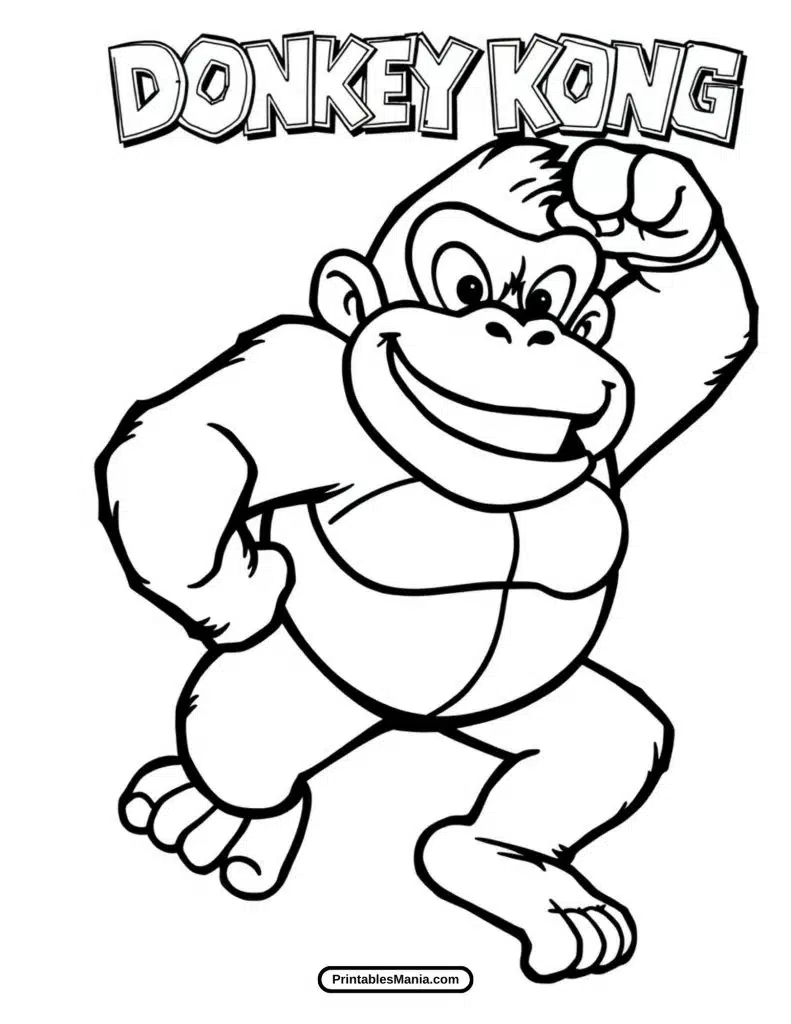 donkey kong coloring page printable