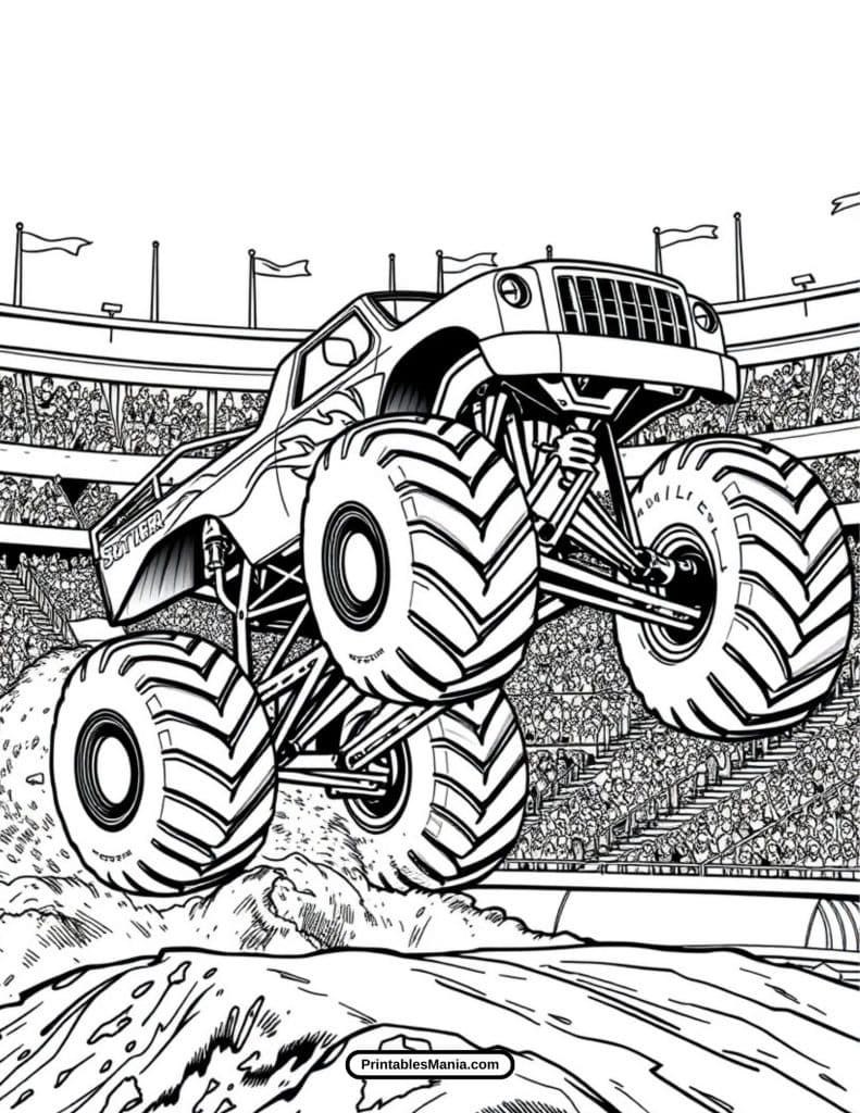 zombie monster truck coloring page