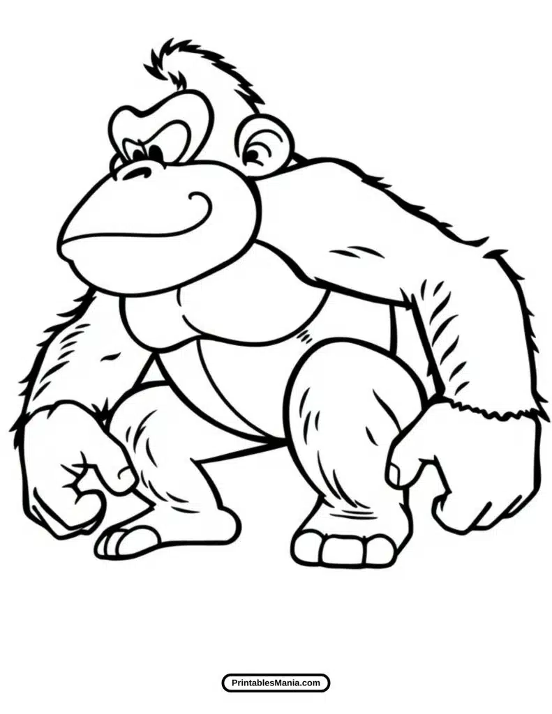 playful donkey kong printable coloring activity