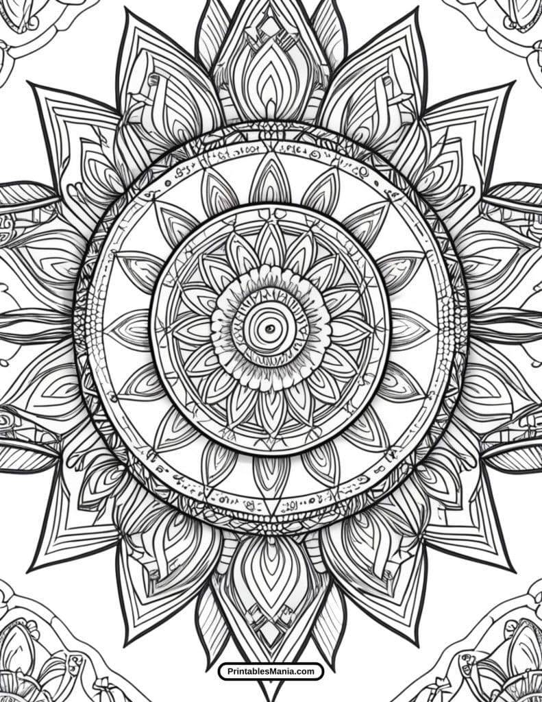 abstract mandala with free-flowing curves