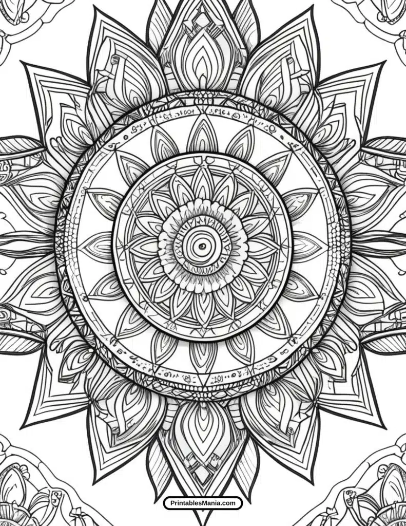 abstract mandala with free-flowing curves