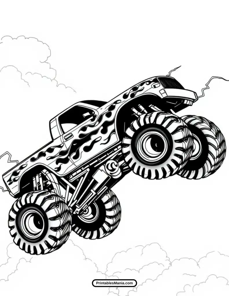 retro-style monster truck with classic graphics