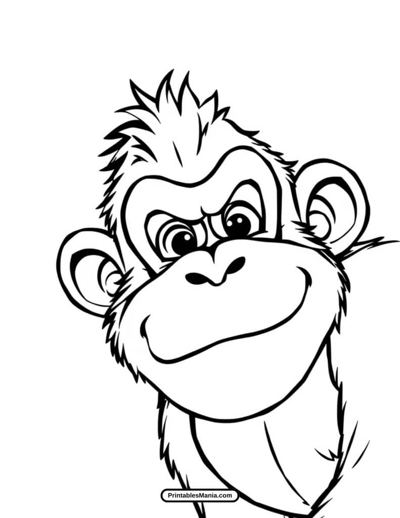 cartoon donkey kong coloring page for kids