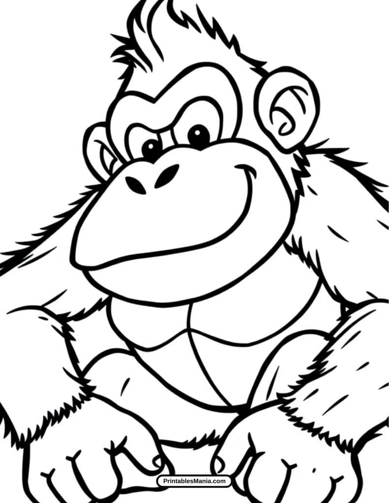 funny donkey kong coloring page 