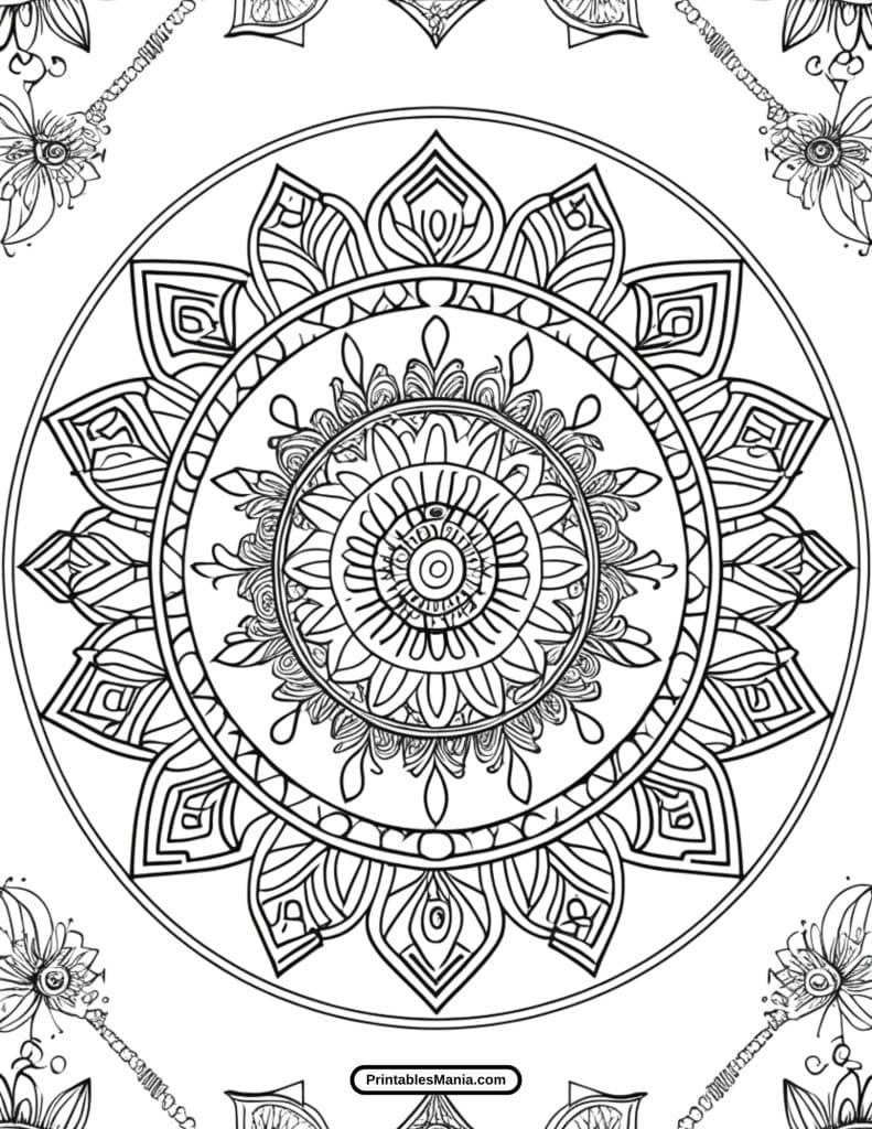 mandala with layered geometric shapes