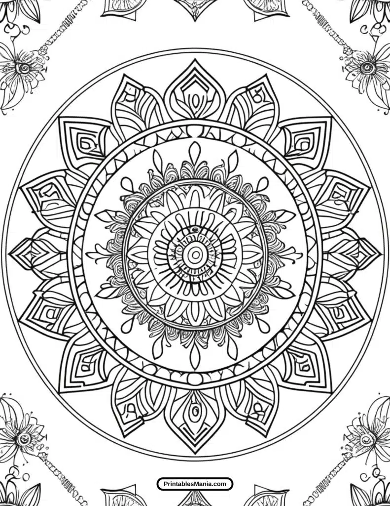 mandala with layered geometric shapes