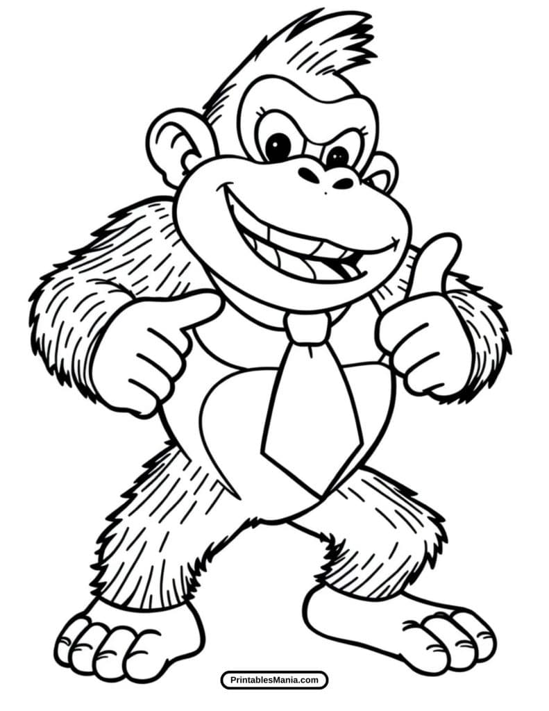 donkey kong ready to play coloring sheet