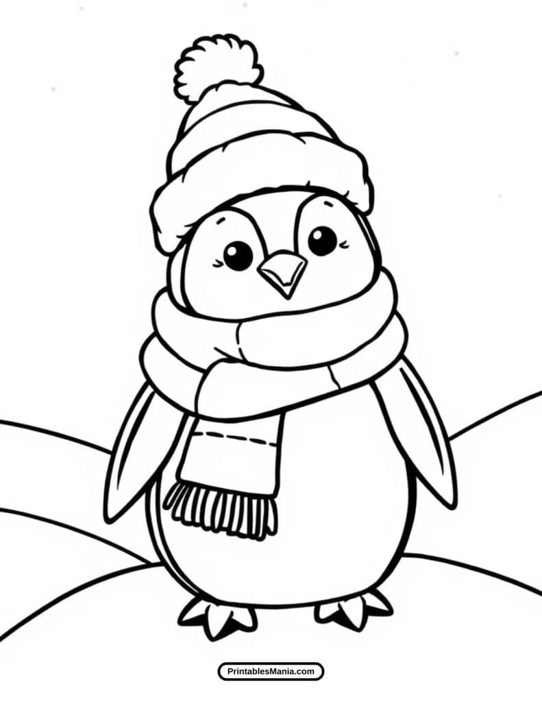 penguin explorer coloring sheet