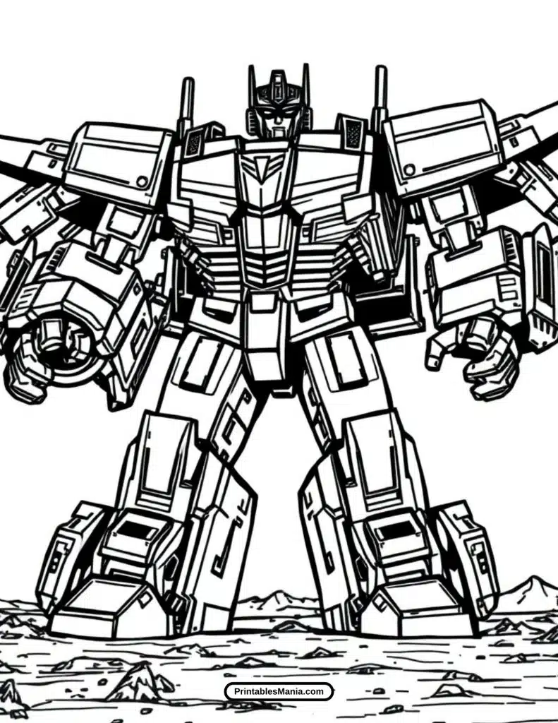 bumblebee into battle coloring page