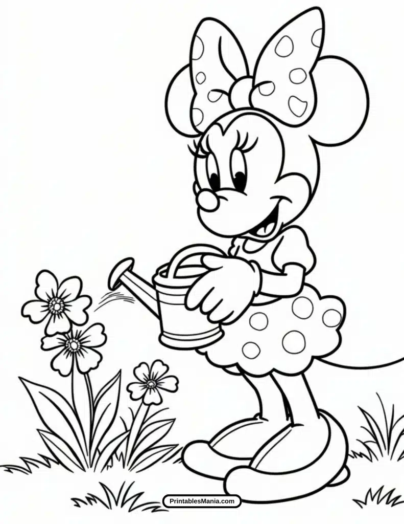 minnie mouse coloring page printable