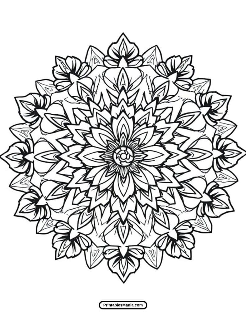 beautiful geometric mandala design for coloring