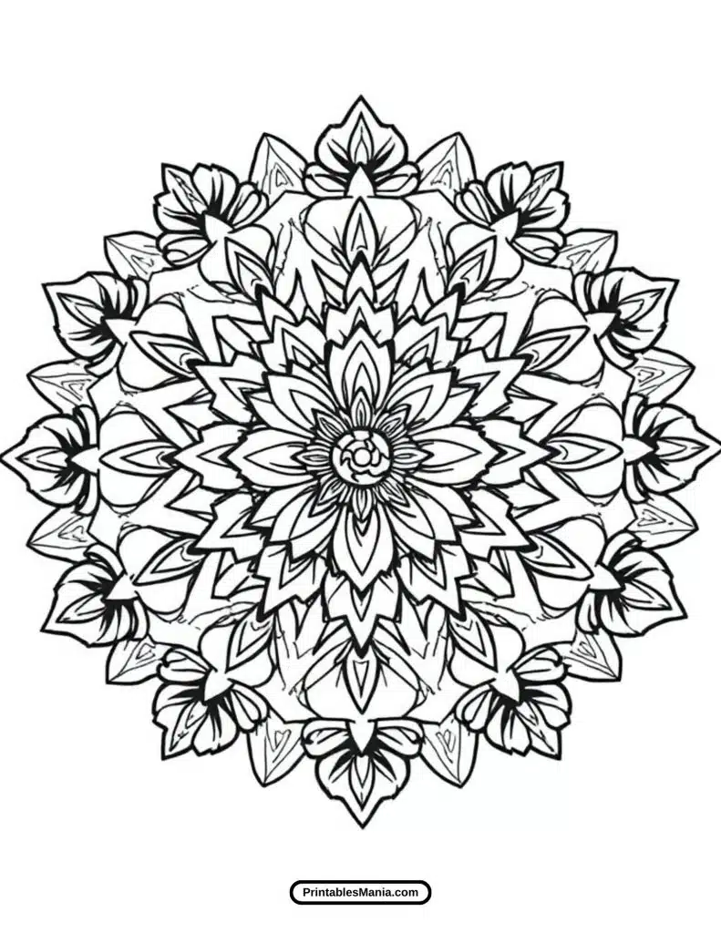 beautiful geometric mandala design for coloring