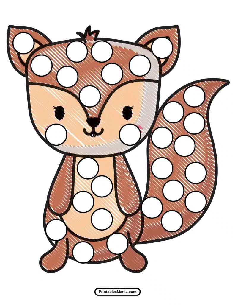 dot marker squirrel coloring sheet