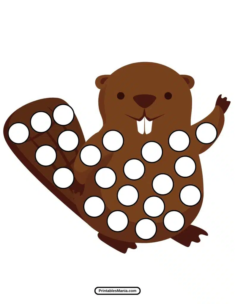 dot marker beaver coloring sheet