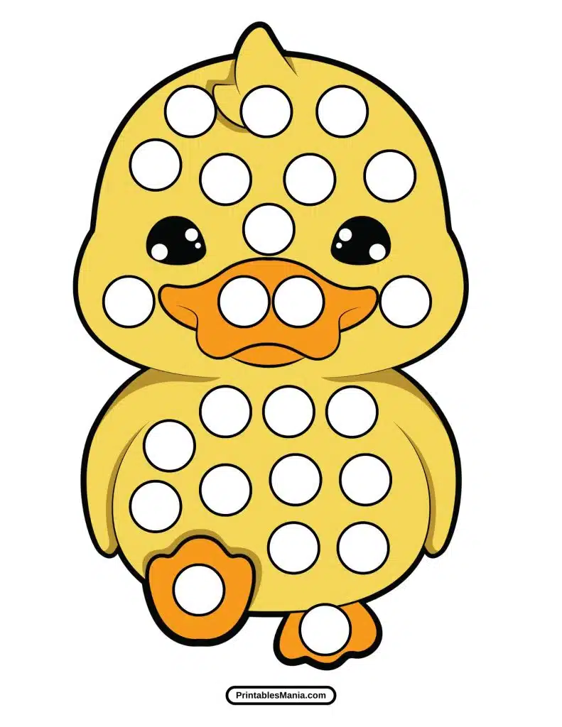 cute duckling dot marker printable sheet