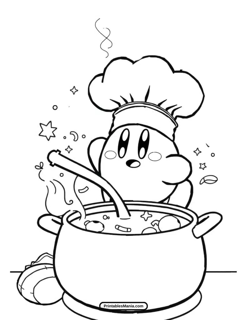 free kirby coloring page for kids