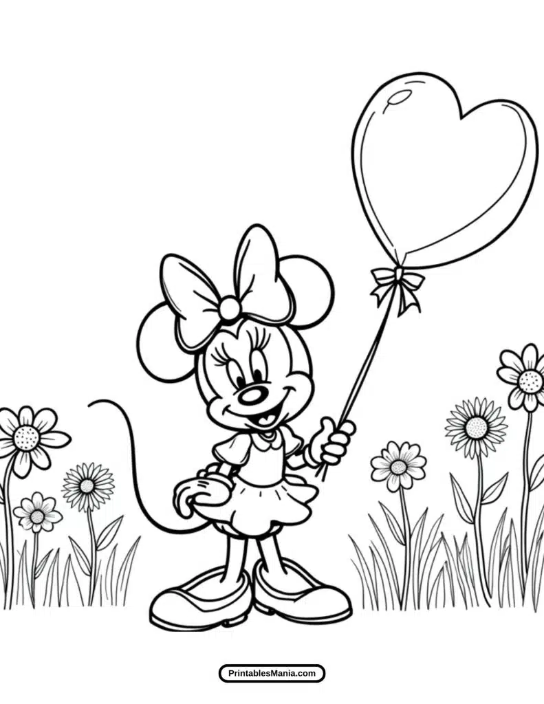 minnie mouse smiling coloring outline