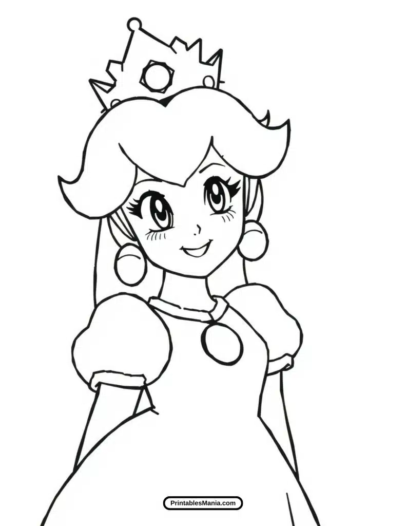 free princess peach coloring sheet