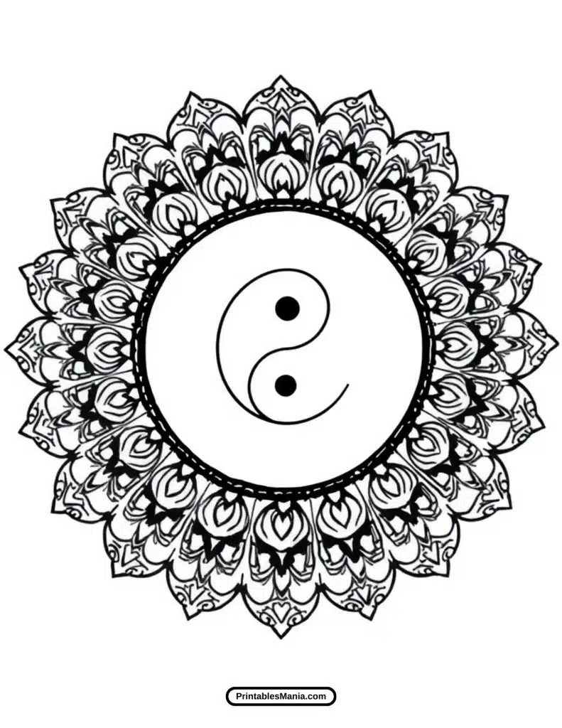 easy mandala coloring page for beginners