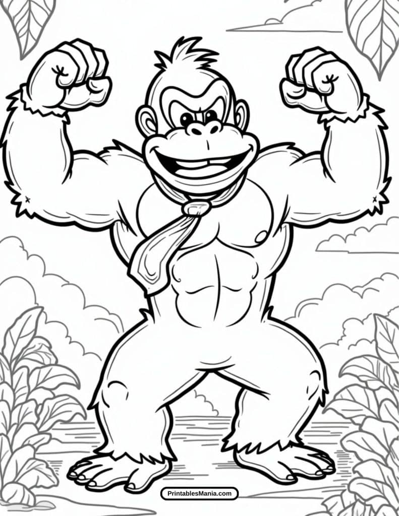 classic donkey kong arcade coloring image