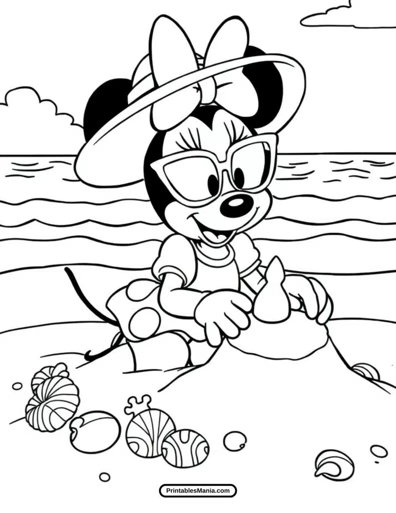 minnie mouse relaxing coloring image