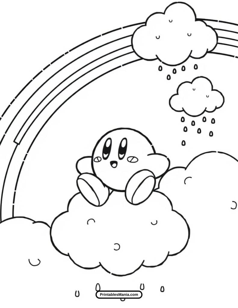 fun kirby adventure coloring outline