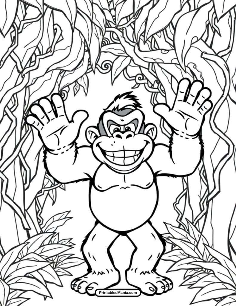 donkey kong jungle adventure coloring page