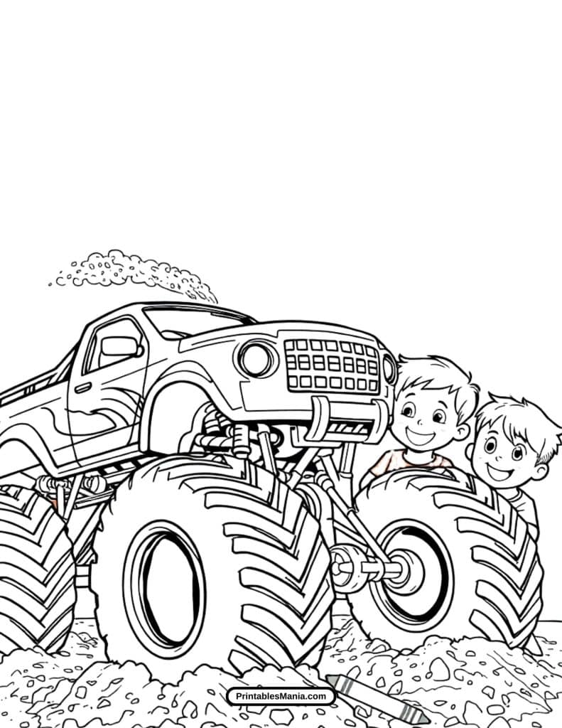 retro-style monster truck with classic graphics