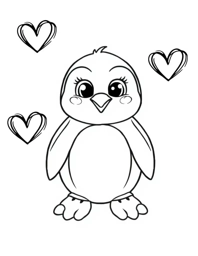 penguin fun coloring page