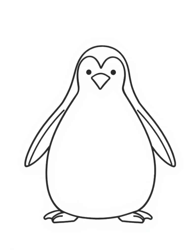 cute chubby penguin  coloring page