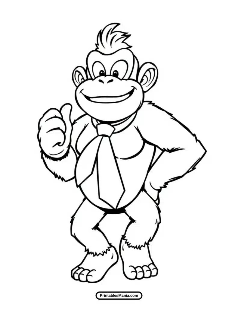 high-quality donkey kong coloring page