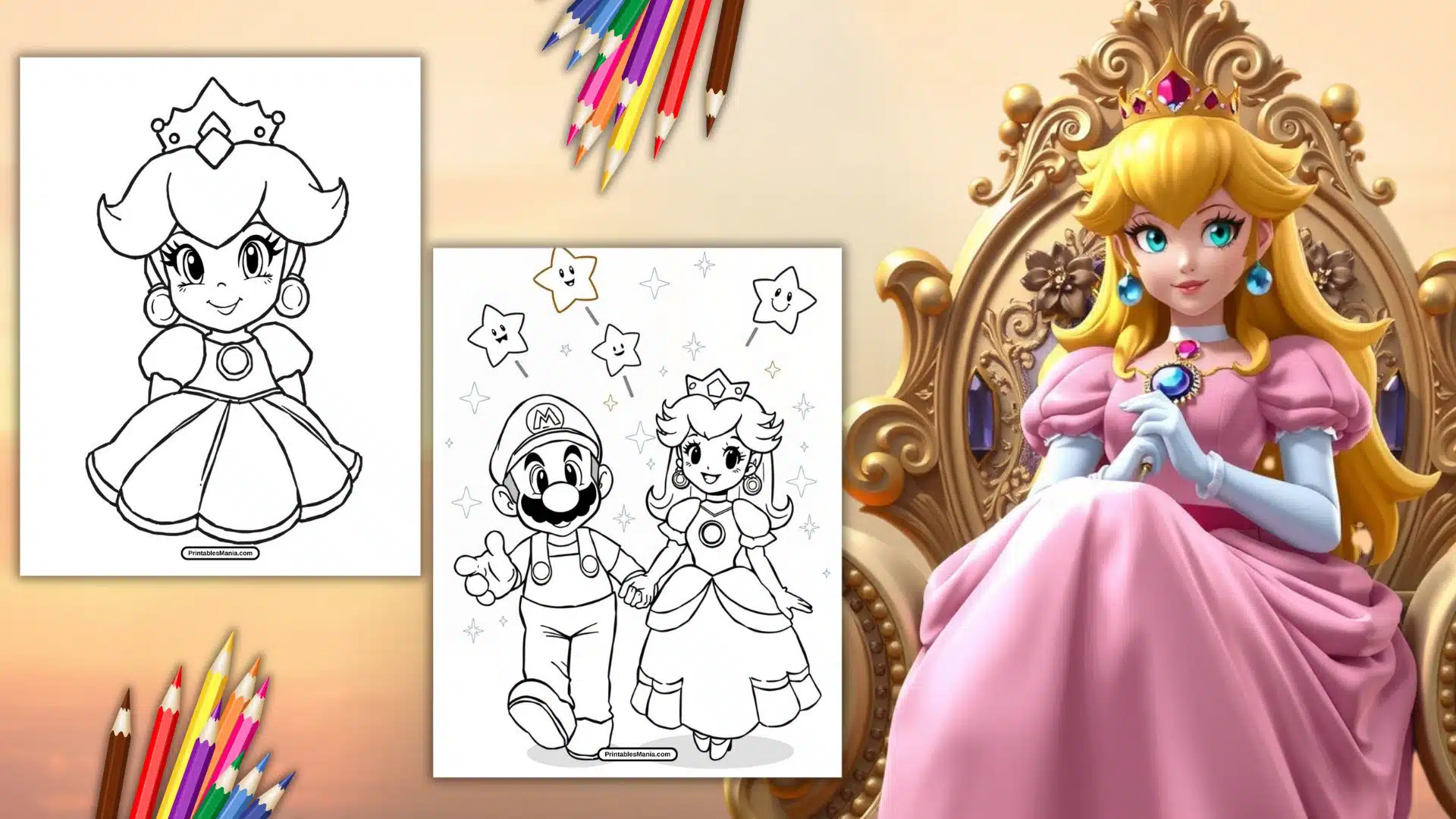 Princess Peach Coloring Page