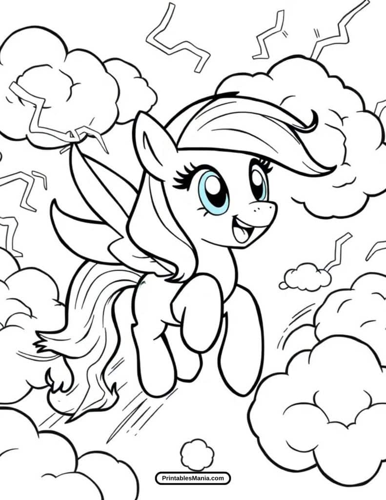 rainbow dash racing through sky