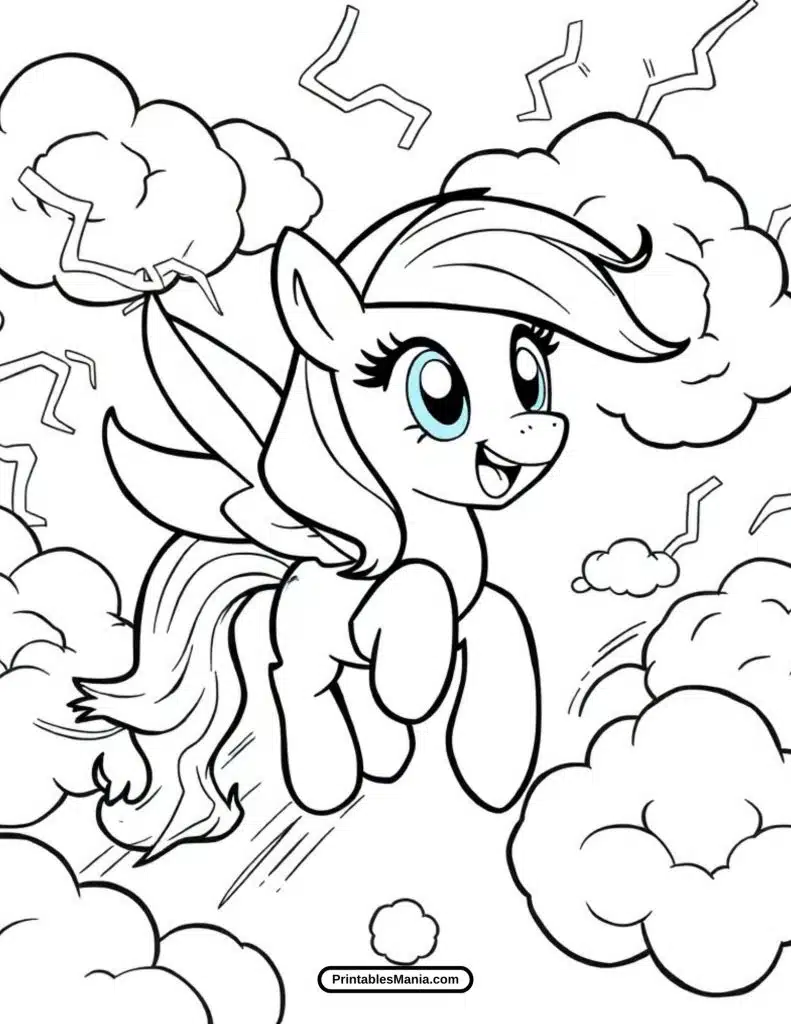 rainbow dash racing through sky