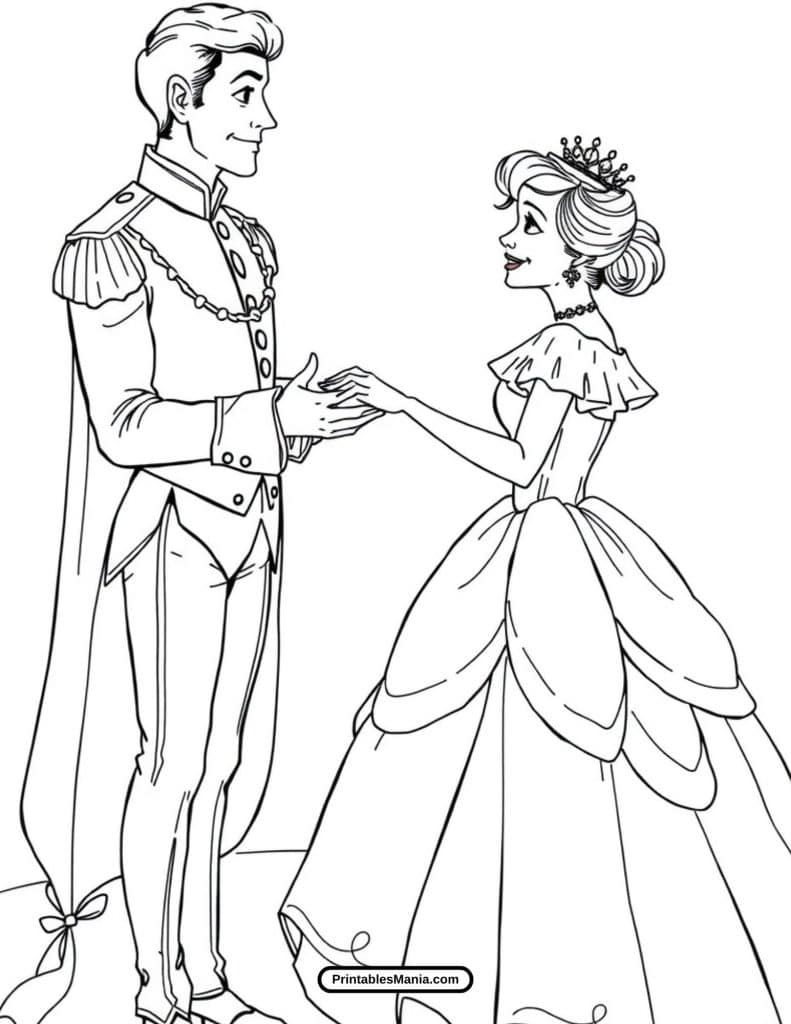 сinderella and prince holding hands 