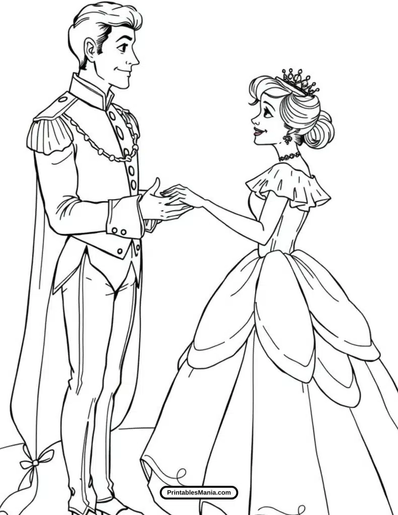 сinderella and prince holding hands