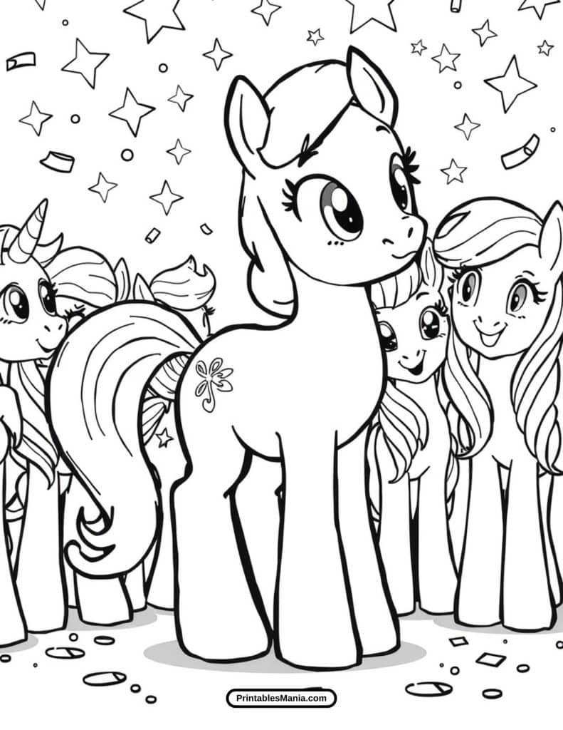 my little ponies and the starry sky