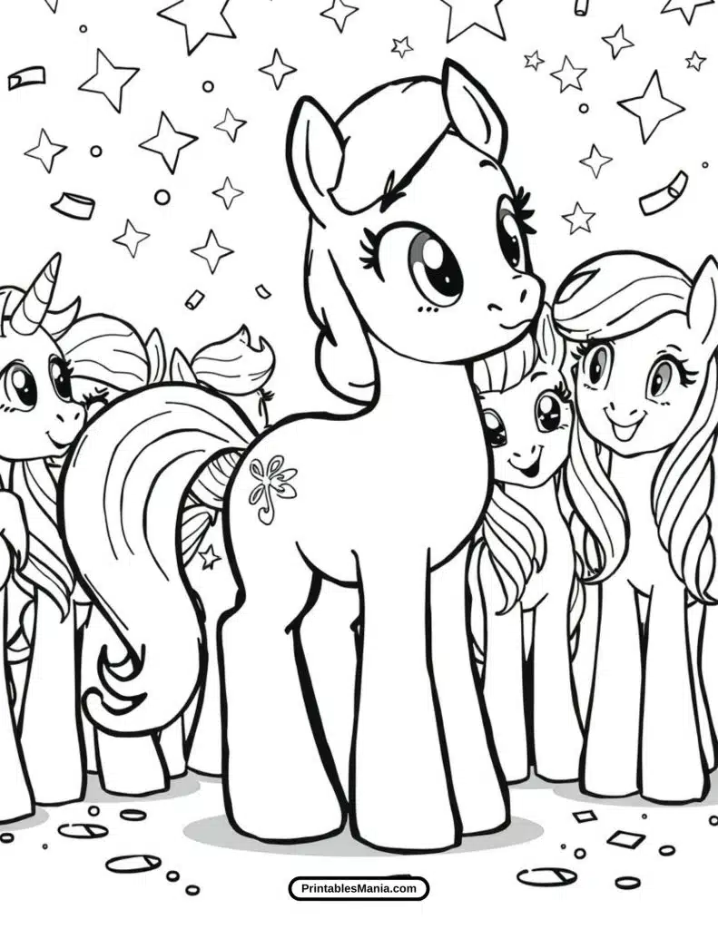 my little ponies and the starry sky