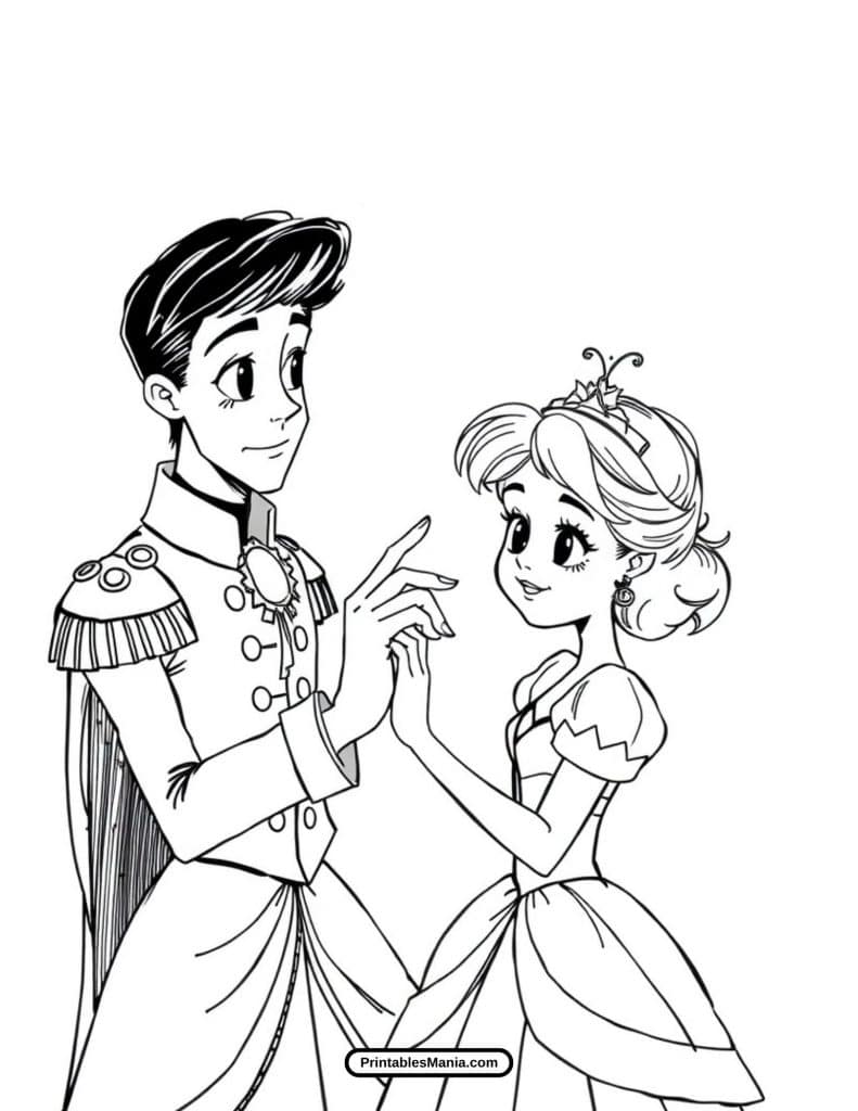 cinderella and prince dancing at royal ball