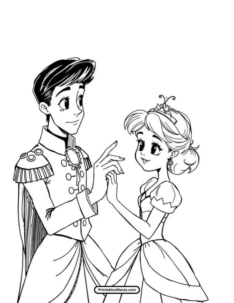 cinderella and prince dancing at royal ball