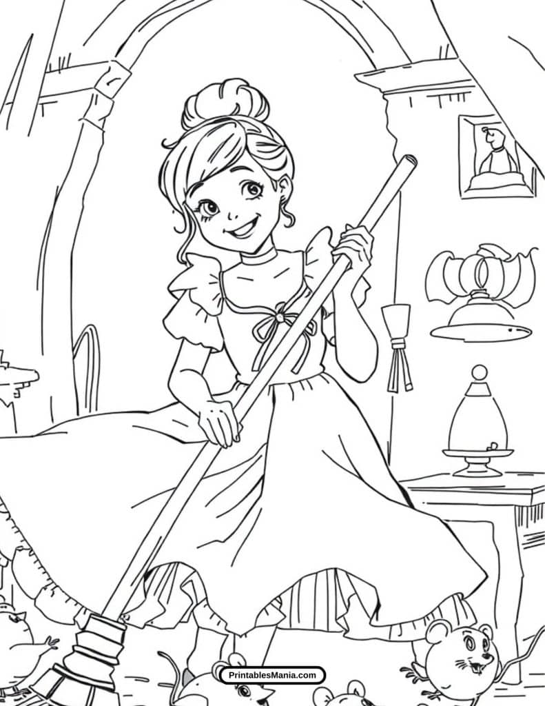 Cinderella with friendly mice