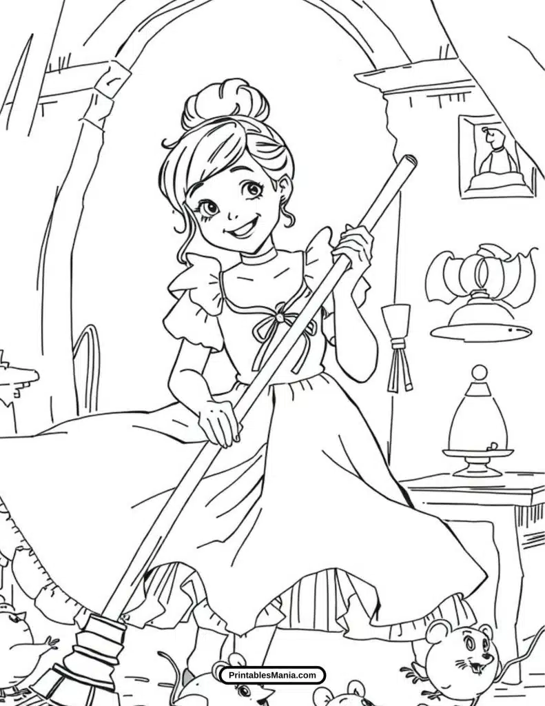 Cinderella with friendly mice