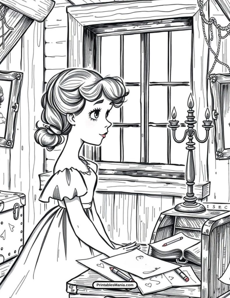 cinderella looking out palace window


