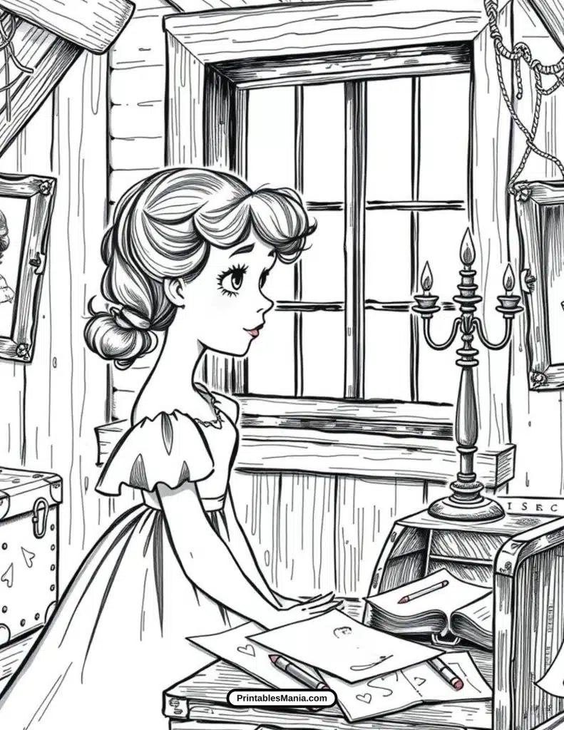 cinderella looking out palace window